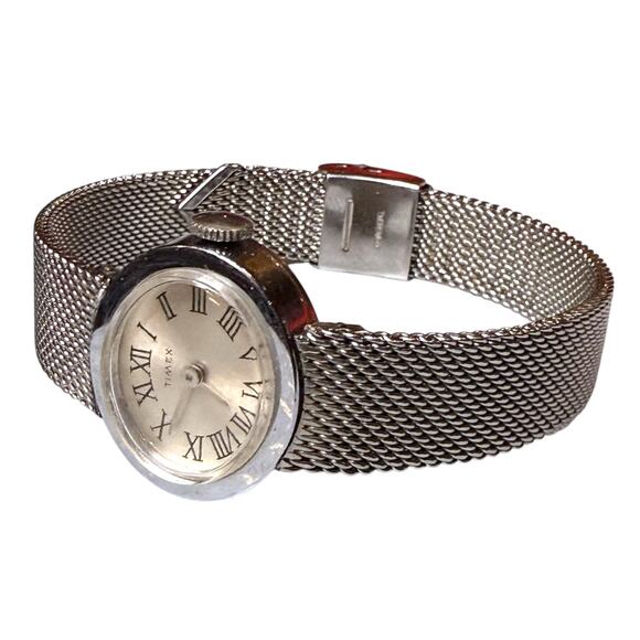 Vintage Timex Cocktail Watch Womens Stainless Mesh Bracelet Manual Wind RUNS main image 9